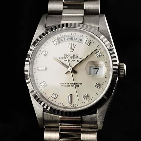 all white gold rolex|rolex white gold day date.